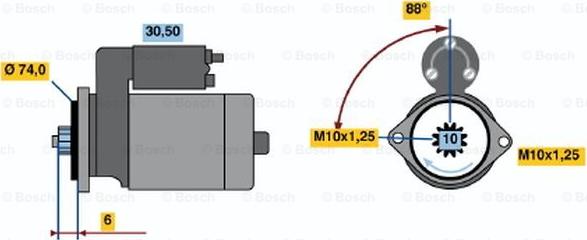 BOSCH 0 986 014 491 - Starter autospares.lv