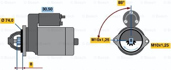 BOSCH 0 986 014 541 - Starter autospares.lv