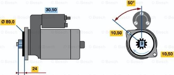 BOSCH 0 986 014 091 - Starter autospares.lv