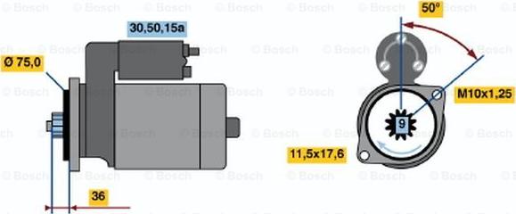 BOSCH 0 986 014 041 - Starter autospares.lv