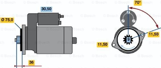 BOSCH 0 986 014 061 - Starter autospares.lv