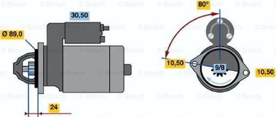 BOSCH 0 986 014 081 - Starter autospares.lv