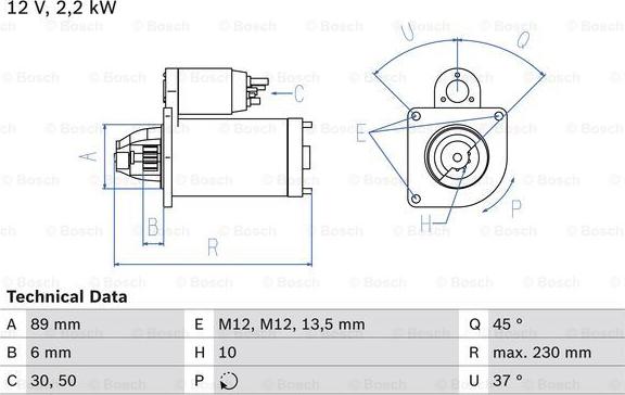 BOSCH 0 986 014 101 - Starter autospares.lv