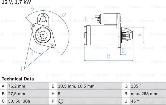 BOSCH 0 986 014 890 - Starter autospares.lv