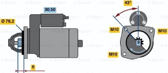 BOSCH 0 986 015 230 - Starter autospares.lv