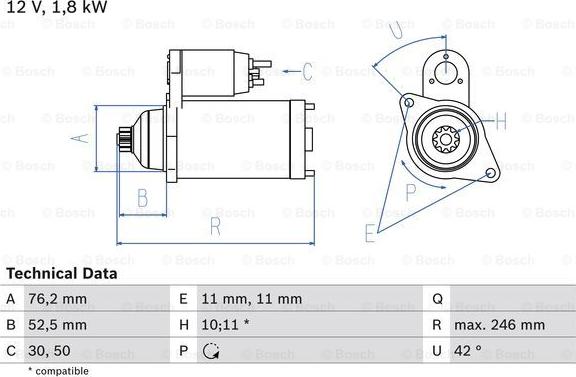 BOSCH 0 986 016 980 - Starter autospares.lv