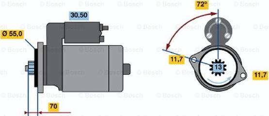 BOSCH 0 986 016 511 - Starter autospares.lv