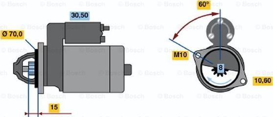 BOSCH 0 986 016 581 - Starter autospares.lv