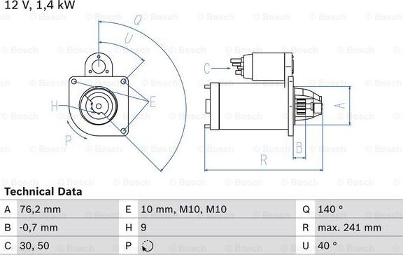 BOSCH 0 986 016 660 - Starter autospares.lv