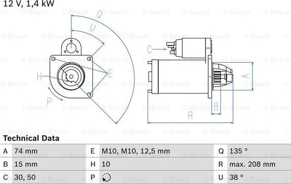 BOSCH 0 986 016 011 - Starter autospares.lv