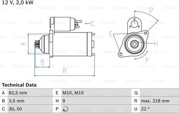 BOSCH 0 986 016 021 - Starter autospares.lv