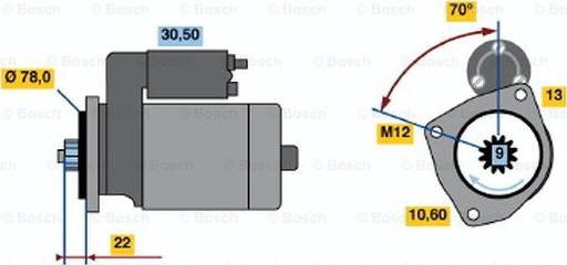 BOSCH 0 986 016 161 - Starter autospares.lv