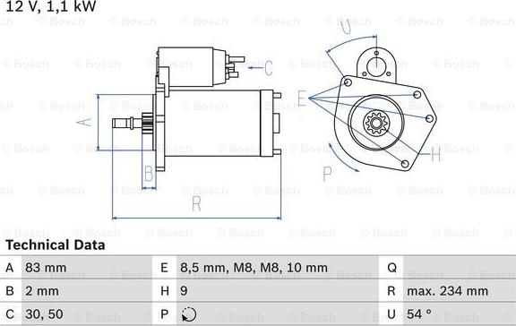 BOSCH 0 986 016 800 - Starter autospares.lv