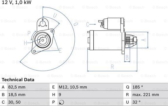 BOSCH 0 986 016 880 - Starter autospares.lv