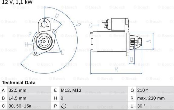 BOSCH 0 986 016 330 - Starter autospares.lv