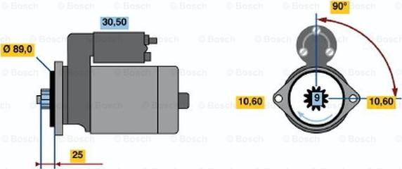 BOSCH 0 986 016 261 - Starter autospares.lv