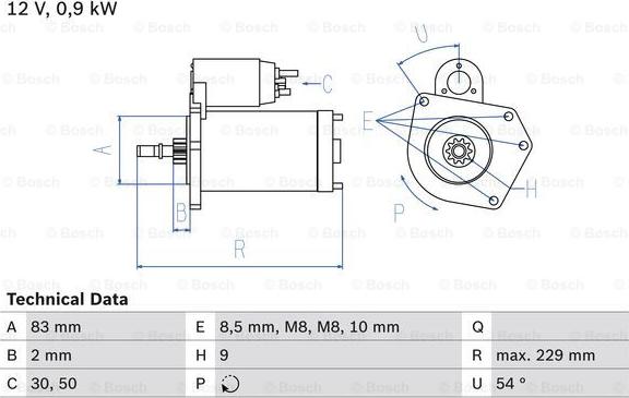 BOSCH 0 986 016 790 - Starter autospares.lv