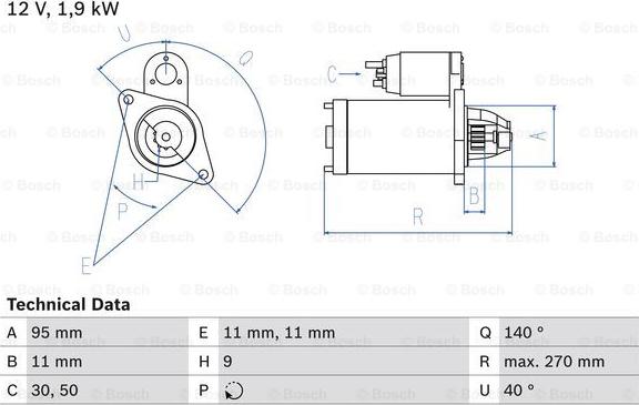 BOSCH 0 986 016 740 - Starter autospares.lv