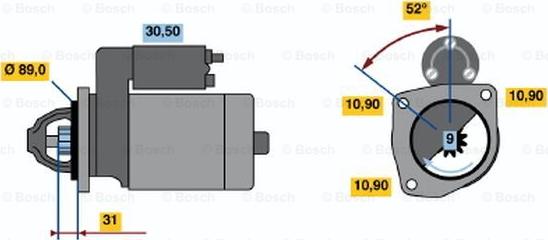 BOSCH 0 986 010 990 - Starter autospares.lv