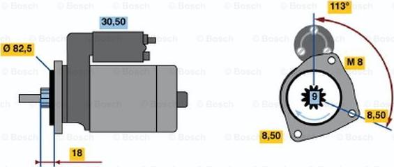 BOSCH 0 986 010 910 - Starter autospares.lv