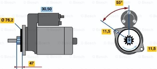 BOSCH 0 986 010 470 - Starter autospares.lv