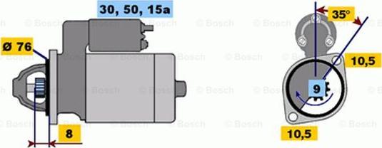 BOSCH 0 986 010 640 - Starter autospares.lv