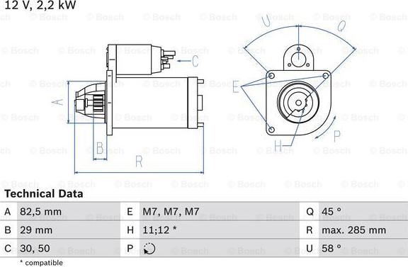 BOSCH 0 986 010 600 - Starter autospares.lv