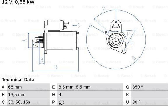 BOSCH 0 986 010 040 - Starter autospares.lv