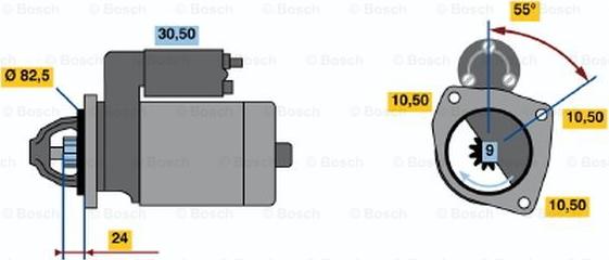 BOSCH 0 986 010 190 - Starter autospares.lv