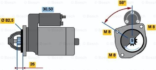 BOSCH 0 986 010 880 - Starter autospares.lv