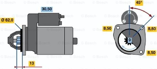 BOSCH 0 986 010 330 - Starter autospares.lv