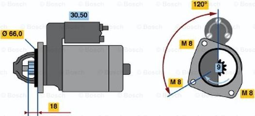 BOSCH 0 986 010 260 - Starter autospares.lv