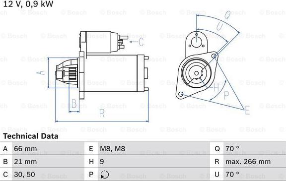 BOSCH 0 986 010 200 - Starter autospares.lv