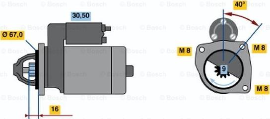 BOSCH 0 986 011 921 - Starter autospares.lv