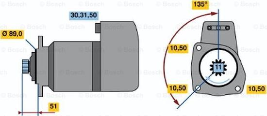 BOSCH 0 986 011 460 - Starter autospares.lv