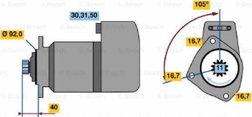 BOSCH 0 986 011 430 - Starter autospares.lv