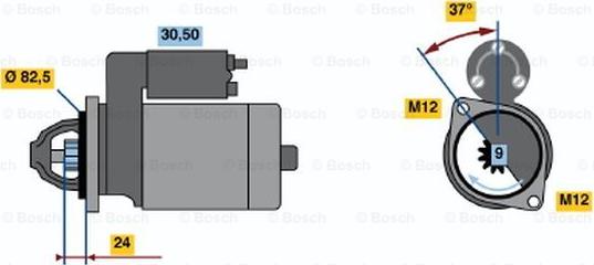 BOSCH 0 986 011 090 - Starter autospares.lv