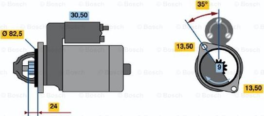 BOSCH 0 986 011 010 - Starter autospares.lv