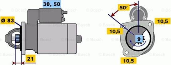 BOSCH 0 986 011 070 - Starter autospares.lv