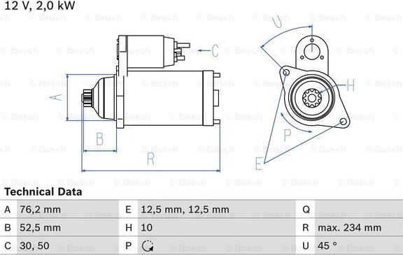 BOSCH 0 986 018 500 - Starter autospares.lv