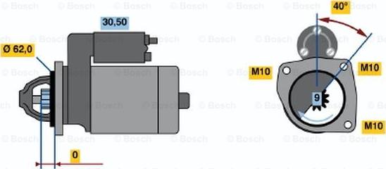 BOSCH 0 986 018 581 - Starter autospares.lv