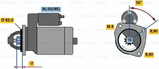 BOSCH 0 986 018 521 - Starter autospares.lv