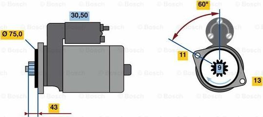 BOSCH 0 986 018 601 - Starter autospares.lv