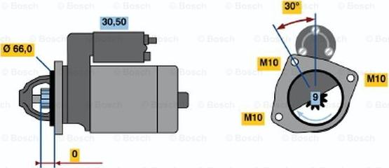 BOSCH 0 986 018 671 - Starter autospares.lv