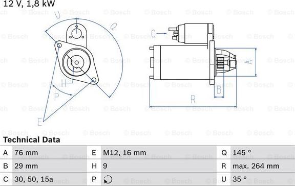 BOSCH 0 986 018 060 - Starter autospares.lv