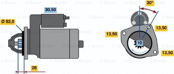 BOSCH 0 986 018 161 - Starter autospares.lv