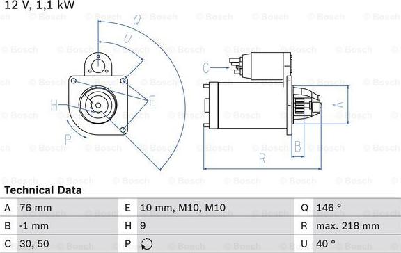 BOSCH 0 986 018 870 - Starter autospares.lv