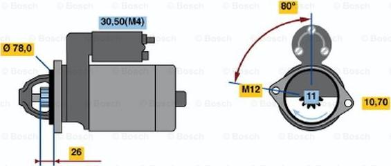 BOSCH 0 986 018 331 - Starter autospares.lv