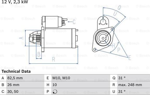 BOSCH 0 986 018 270 - Starter autospares.lv