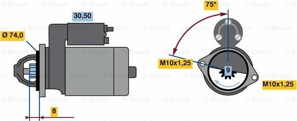 BOSCH 0 986 018 741 - Starter autospares.lv